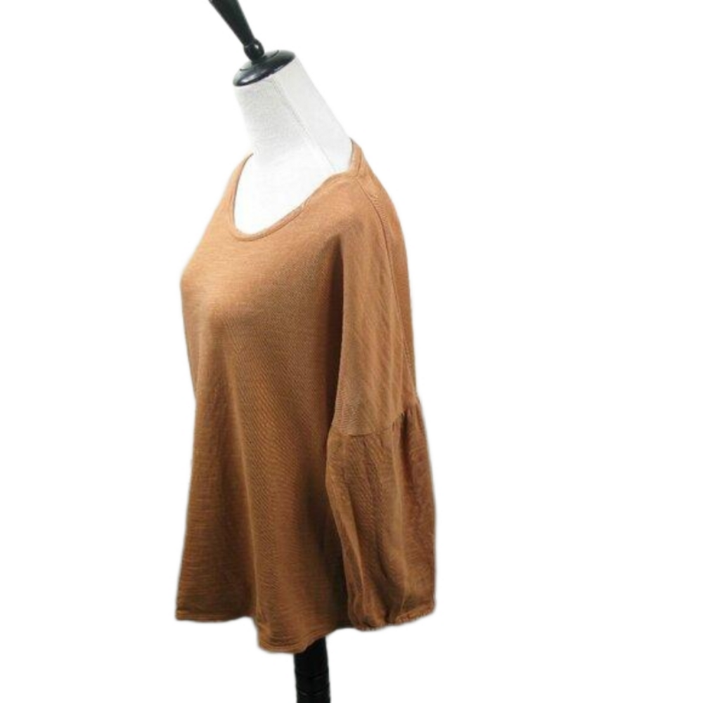 PureJill Muted Orange Long Sleeve Boxy Knit Top Size Large - Picture 1 of 6